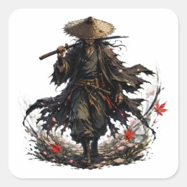 Mystic Wandering Ronin Tasse | Samurai-Krieger in  Quadratischer Aufkleber