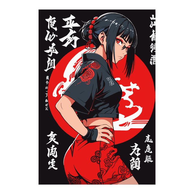 Mystic Warrier in Crimson Moonlight Fotodruck (Vorne)