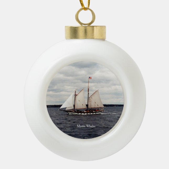 Mystic Whaler Kugel oder Schneeflocken-Ornament Keramik Kugel-Ornament (Vorderseite)