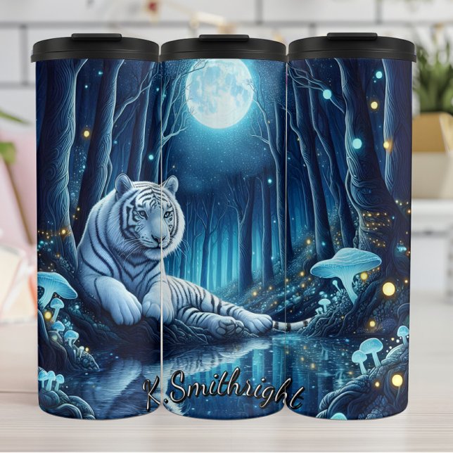 Mystic White Tiger Forest Thermosbecher (Von Creator hochgeladen)