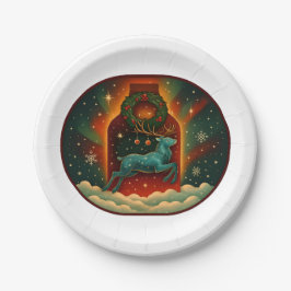 Mystic Winter Stag Pappteller