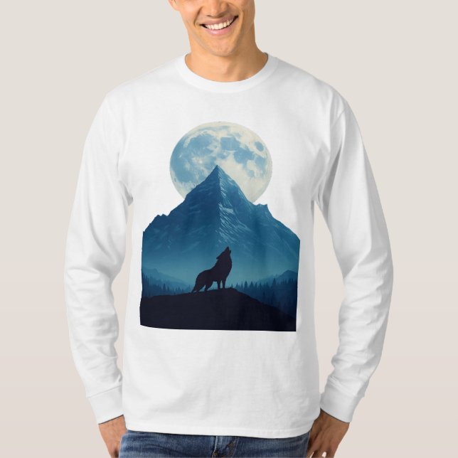 Mystic Wolf Under the Moon – Unisex T-Shirt (Devant)