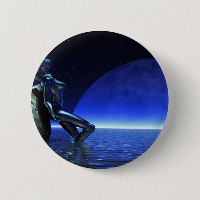 Mystic woman before blue moon button (Vorderseite)