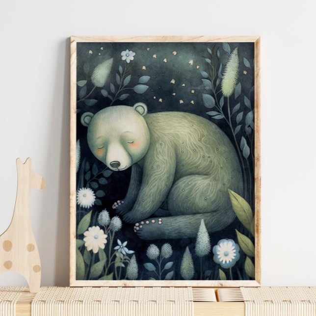 Mystic Woodland Sleepy Bär | Bärenwand Poster (Von Creator hochgeladen)