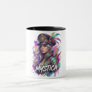 Mystica Fantasy Frau Kunstbecher   Farbige Wasserf Tasse
