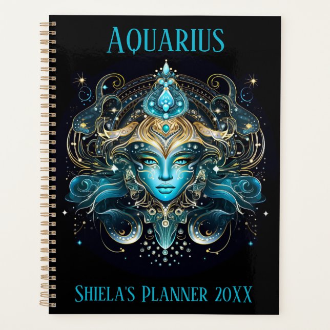 Mystical Aquarius Zodiac Artwork  Planer (Vorderseite)