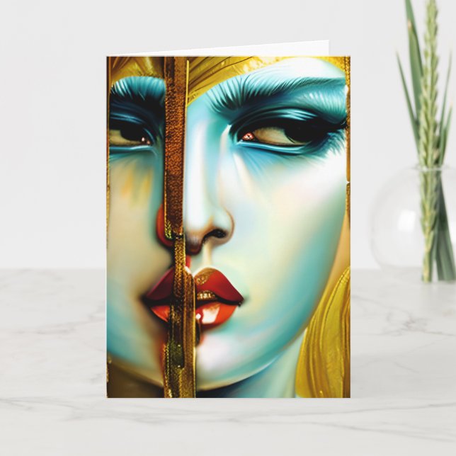 Mystical Beauty Golden Goddess Karte (Vorderseite)