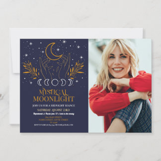Mystical Birthday Navy Foto Moon Seance Spirituose Einladung