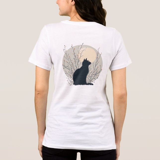 Mystical Black Cat Moonlight T - Shirt (Rückseite)