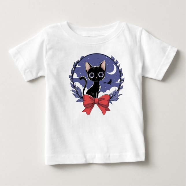 Mystical Black Cat Nighcape Baby T-shirt (Vorderseite)