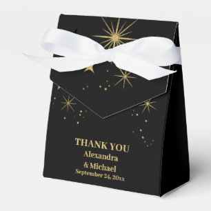 Mystical Black Gold Celestis Stars Wedding Geschenkschachtel