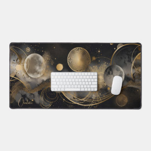 Mystical Black Gold Personalisierter Name Schreibtischunterlage