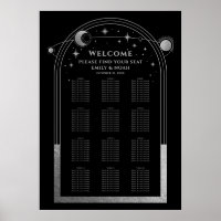 Mystical Black Silver Sun Moon Stars Hochzeit