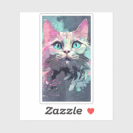 Mystical Blue Eyes Kitten | Niedliche Katze Aufkleber