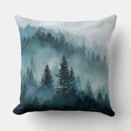 Mystical Blue Forest Serenity Pillow Kissen