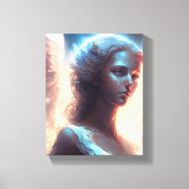 Mystical Blue Mit Augen Angel Leinwanddruck