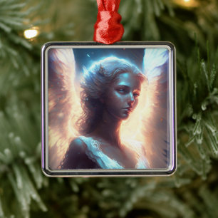 Mystical Blue Mit Augen Angel Ornament Aus Metall