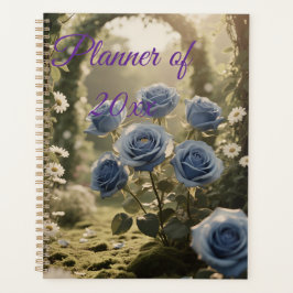 Mystical Blue Rose Bloom Stilvolle botanische Agen Planer