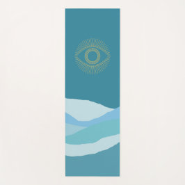 Mystical Blue Shades Mountain Gold Griry Eye Yogamatte