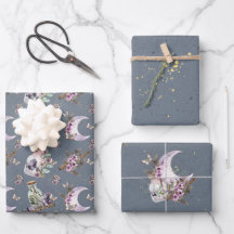 Mystical Boho Lavender Anemone Moon und Flaschen