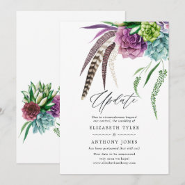 Mystical Boho Succulent Wedding Update Einladung