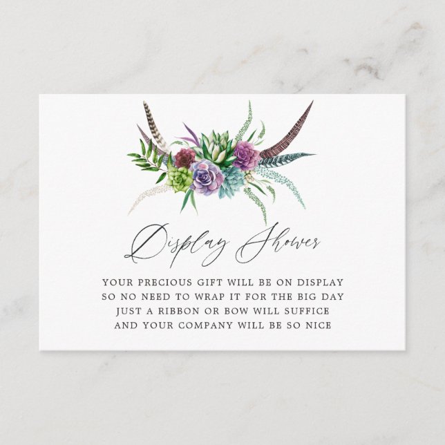 Mystical Boho Sukkuläres Brautparty Display Begleitkarte (Vorderseite)