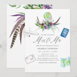 Mystical Boho Sukkulent Miss zu Mrs. Brautparty Einladung