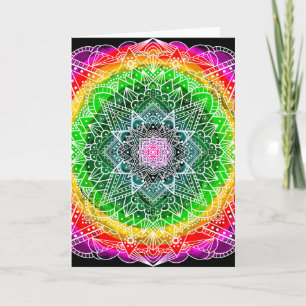 Mystical Bolly Colored Colour Burst Mandala Karte