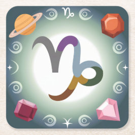 Mystical Capricorn Zodiac Untersetzer Set