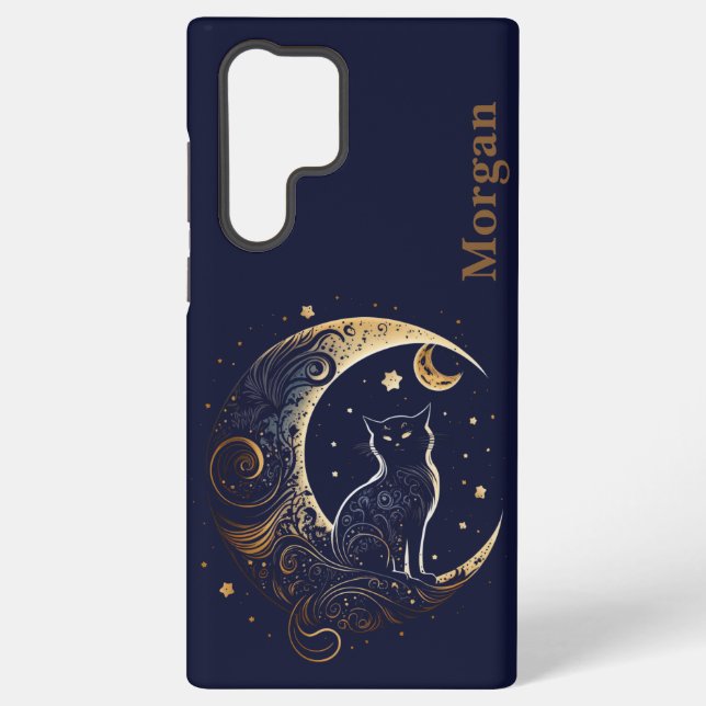 Mystical Cat Moon - Personalisiertes Geschenk der  Samsung Galaxy Hülle (Rückseite)