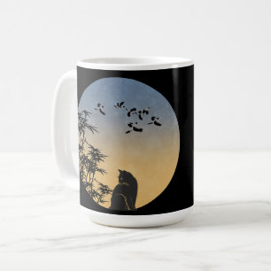 Mystical Cat Under Bamboo Sky - Japanische Art Tas Kaffeetasse