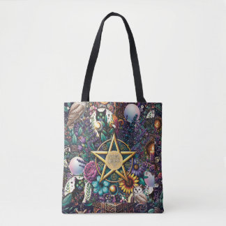 Mystical Celestial Dreamer Design Pentagramm Witch Tasche