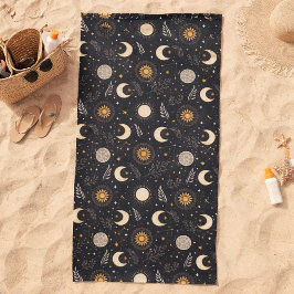 Mystical Celestial Moon Pattern  Strandtuch
