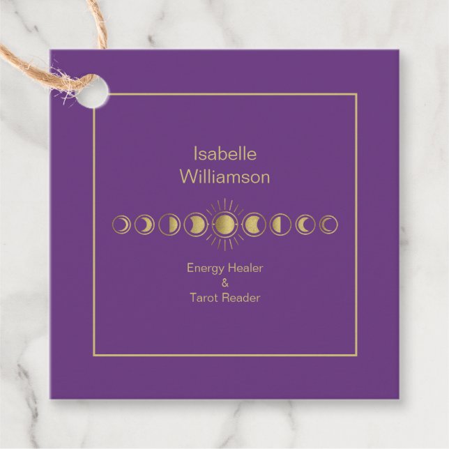 Mystical Celestial Moon Phase Amethyst Spirituell Geschenkanhänger (Vorderseite)