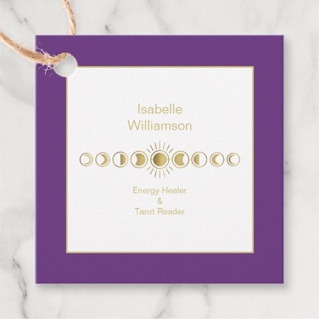 Mystical Celestial Moon Phase Amethyst Spirituell Geschenkanhänger (Vorderseite)