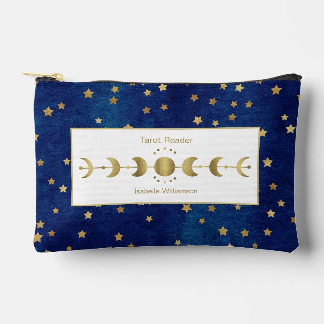 Mystical Celestial Stars Moon Phase Tarot Oracle Zubehörtasche (Vorderseite)