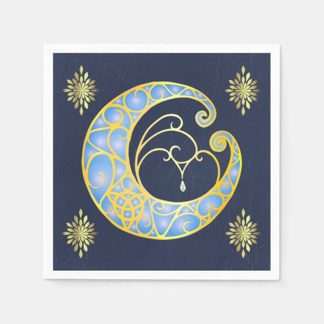 Mystical Celtic Moon Serviette (Vorderseite)
