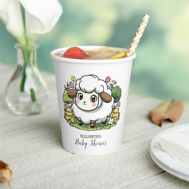 Mystical Charming Sheep Baby Dusche Pappbecher (In Situ)