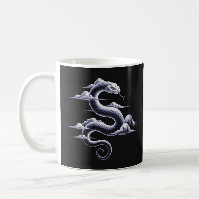 Mystical Cloud Snake Sketch Kaffeetasse (Links)