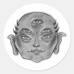 Mystical Creature Hannya Runder Aufkleber