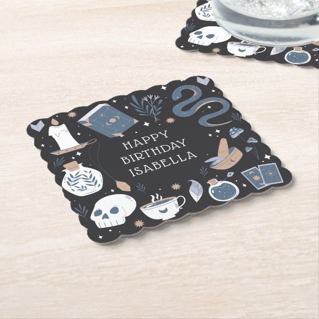 Mystical Crystal Fortune Teller Birthday Party Untersetzer (angewinkelt)