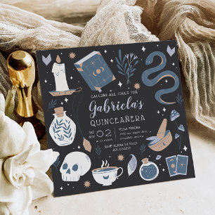 Mystical Crystal Fortune Teller Quinceanera Einladung
