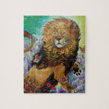 Mystical Crystal Lion Painting "New Worlds" Jigsa