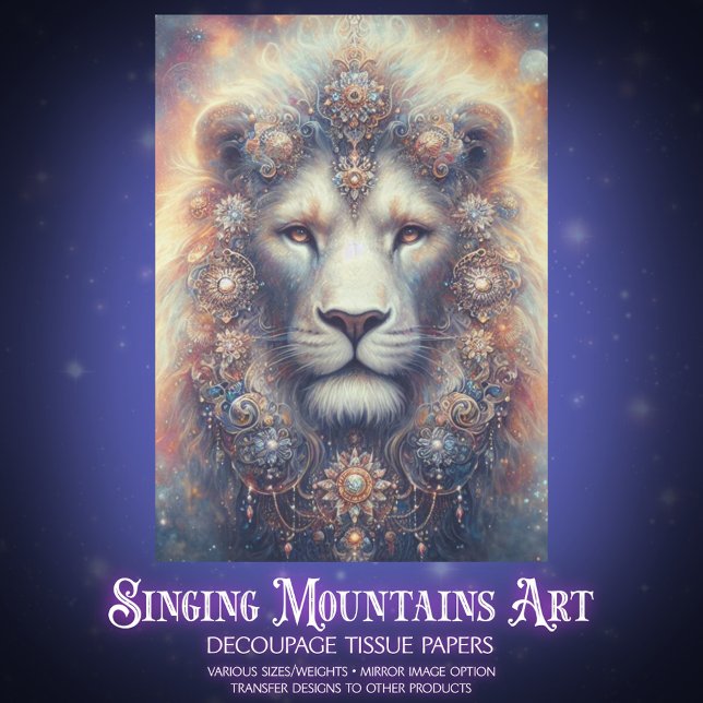 Mystical Decorative Lion King Decoupage Seidenpapier (Von Creator hochgeladen)