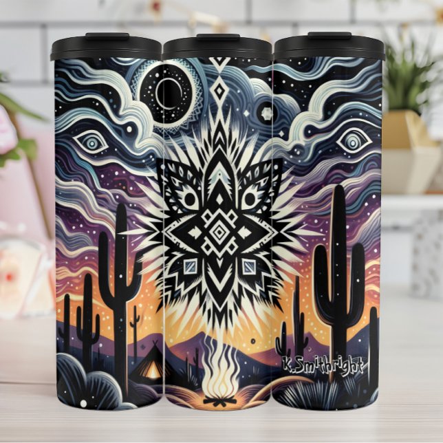 Mystical Desert Tribal Mandala Art Thermosbecher (Von Creator hochgeladen)