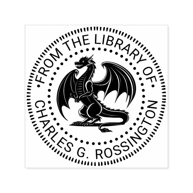 Mystical Dragon Silhouette #10N Bibliotheksname Permastempel (Design)