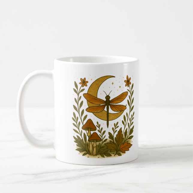 Mystical Dragonfly Moon Tasse - Celestial Woodland (Links)