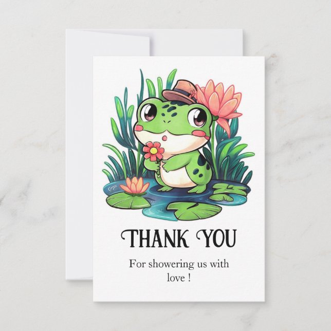 Mystical Dreamy Frog Baby Shower Dankeskarte (Vorderseite)