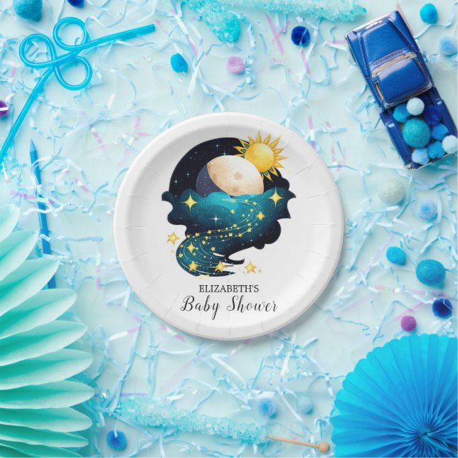Mystical Dreamy Stars Baby Dusche Pappteller (Party)