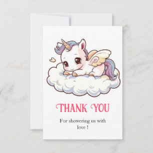Mystical Dreamy Unicorn Babydusche Dankeskarte